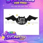 Free Black Bat Free Gold Stars Halloween Quotes Free SVG - Instant Download