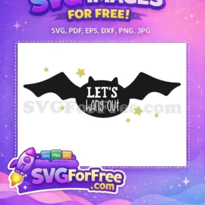 Free Black Bat Free Gold Stars Halloween Quotes Free SVG