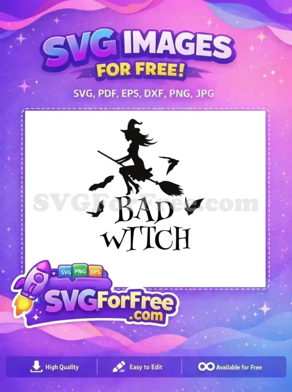Free Silhouette Witch Free Bats Bad Witch Free SVG