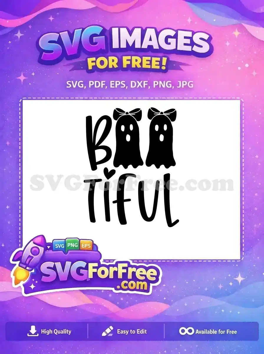 Free Cute Bow Ghosts Free Bootiful Halloween Free SVG