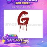 Free Dripping Crimson Free Letter G Halloween Free SVG - Instant Download