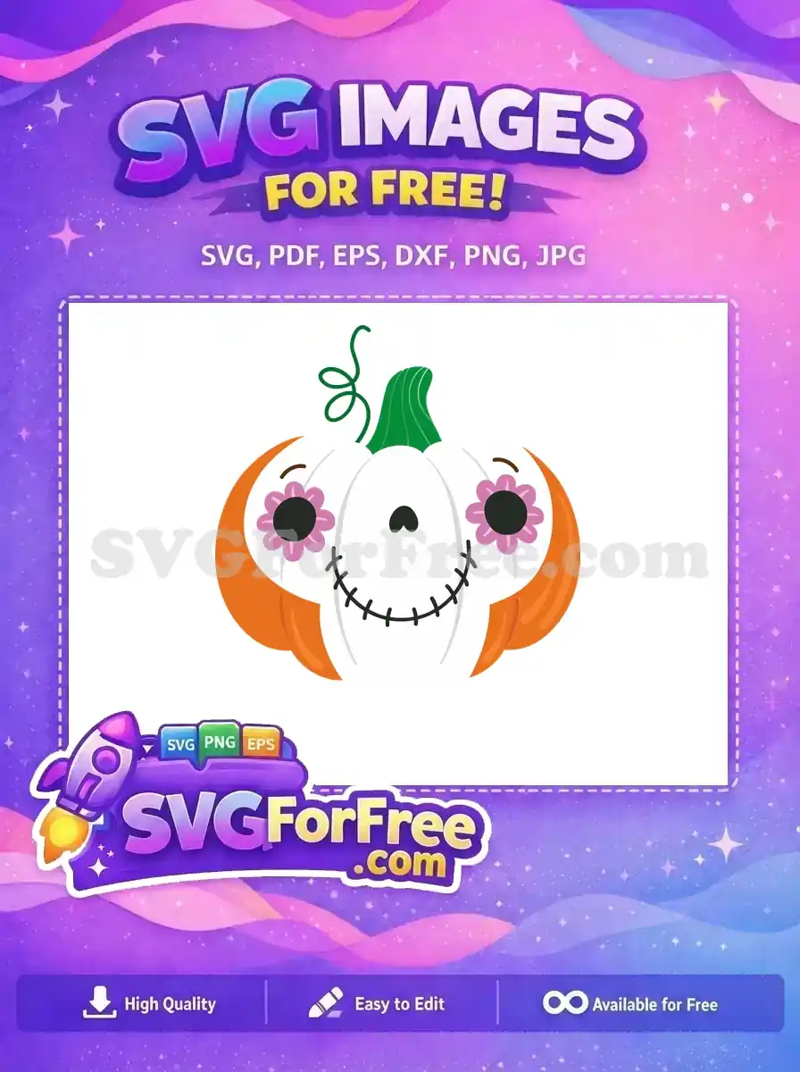 Free Flower Eyes Free Stitched Smile Halloween Free SVG