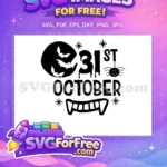 Free Bats Moon Free Dripping 31st October Halloween Free SVG - Instant Download