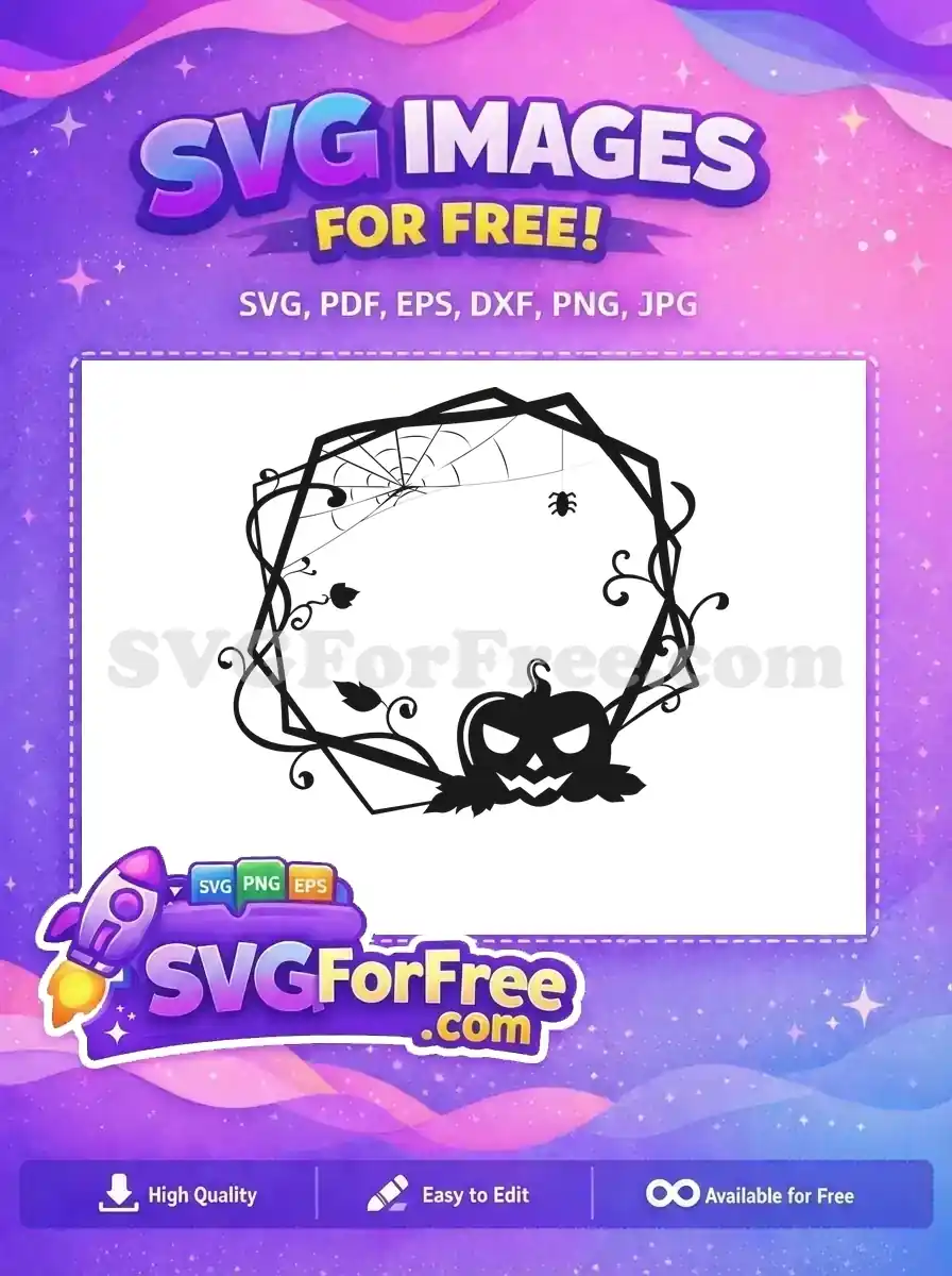 Free Spiderweb Detail Free Pumpkin Vines Halloween Free SVG
