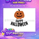 Free Smiling Jack O Lantern Free Dripping Text Halloween Free SVG - Instant Download
