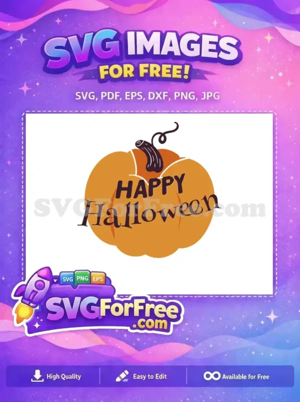 Free Orange Pumpkin Free Happy Halloween Quotes Free SVG