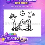 Free Zombie Hand Free RIP Tombstone Halloween Free SVG 1 - Instant Download