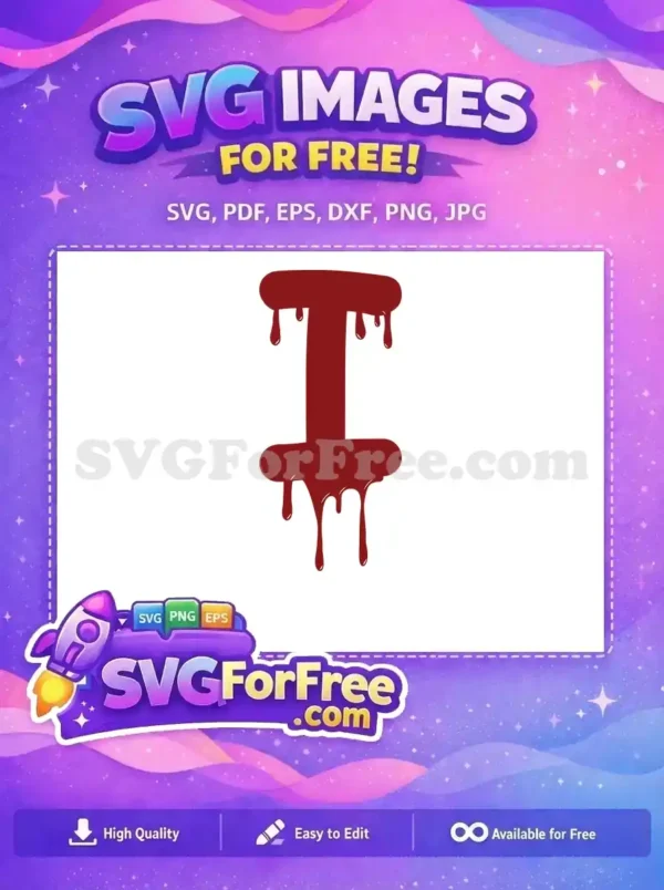 Free Dripping Maroon Letter Free Halloween Initial Free SVG