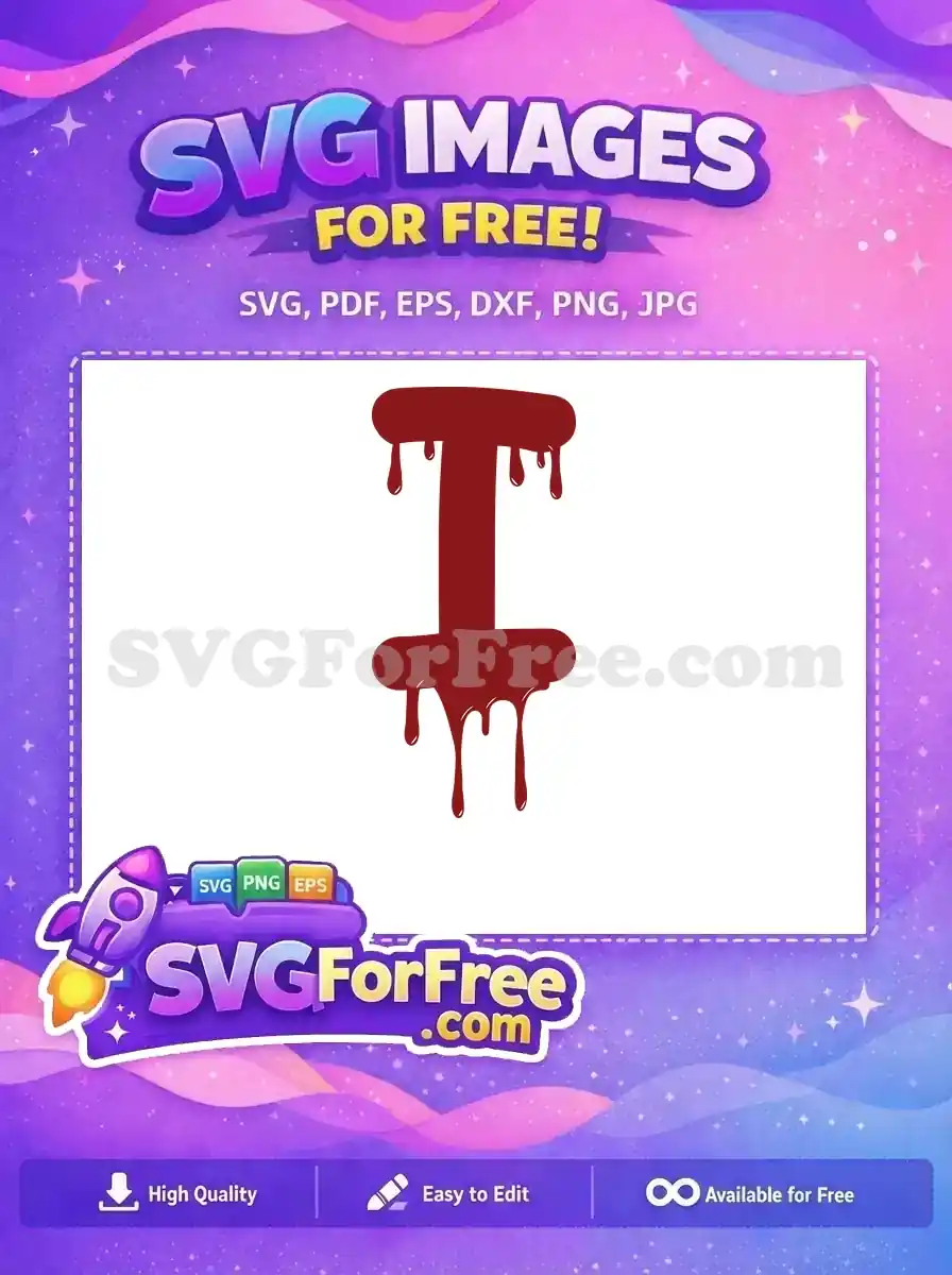 Free Dripping Maroon Letter Free Halloween Initial Free SVG