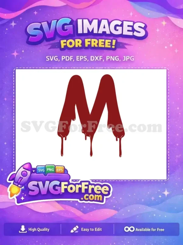 Free Dripping Blood Free Letter M Halloween Free SVG Free Dripping Blood Free Letter M Halloween Free SVG