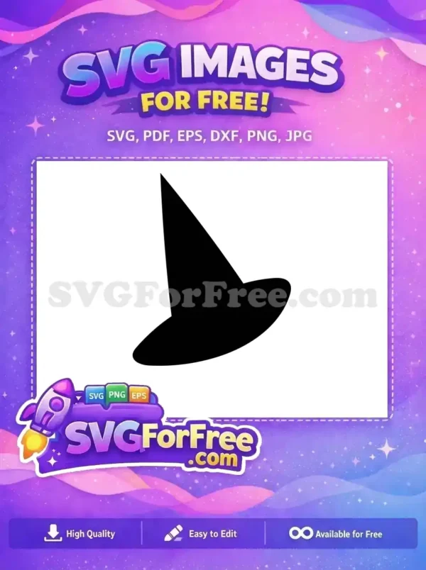 Free Pointed Witch Hat Free Halloween Quotes Silhouette Free SVG 2
