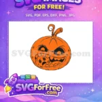 Free Orange Pumpkin Scary Face Free Eating Crying Pumpkin Halloween Free SVG - Instant Download