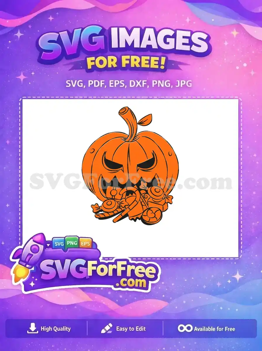 Free Orange Pumpkin Free Candy Pile Halloween Free SVG