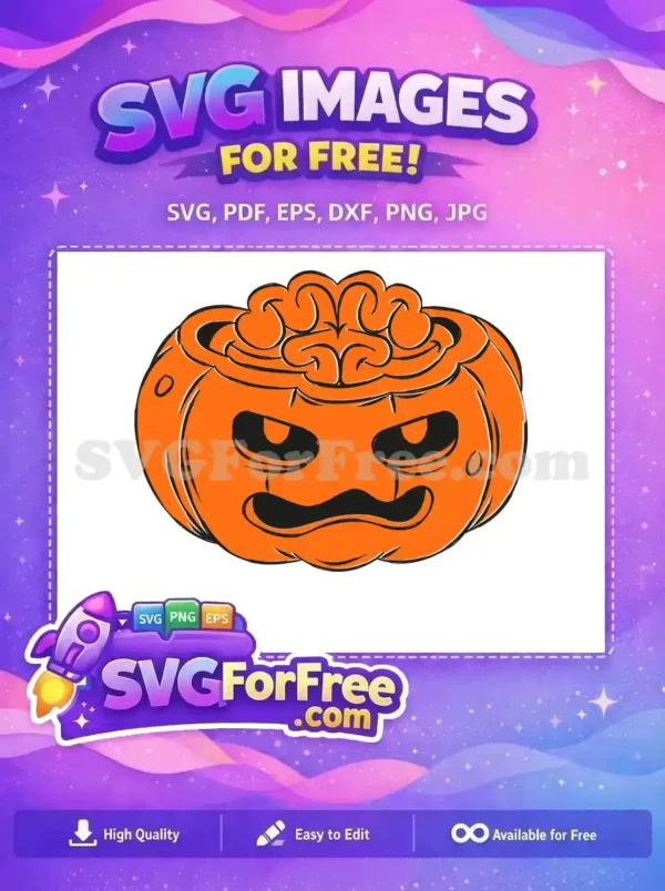 Free Orange Pumpkin Brain Free Halloween Quotes Design Free SVG