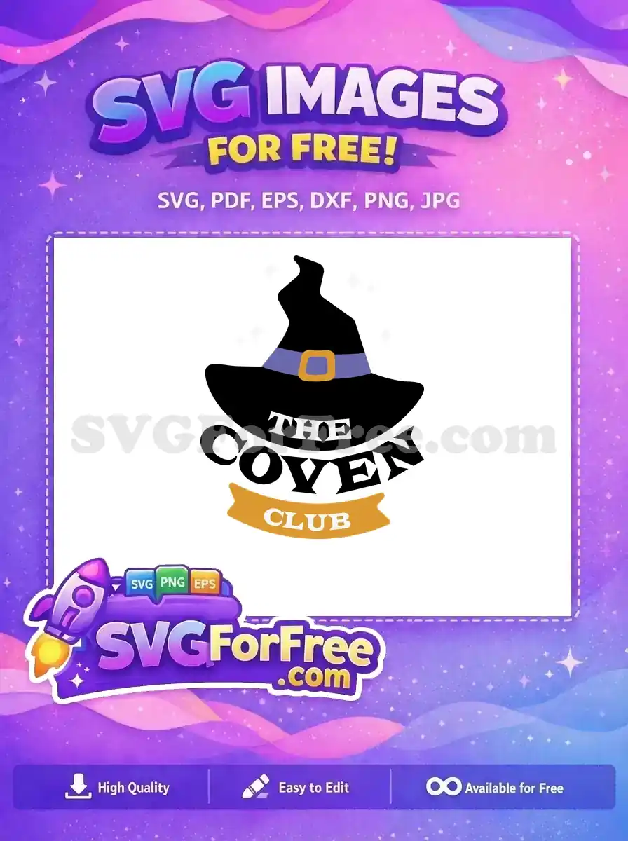 Free Black Witch Hat Free Coven Club Halloween Free SVG