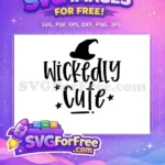 Free Witch Hat Free Wickedly Cute Halloween Quotes Free SVG - Instant Download