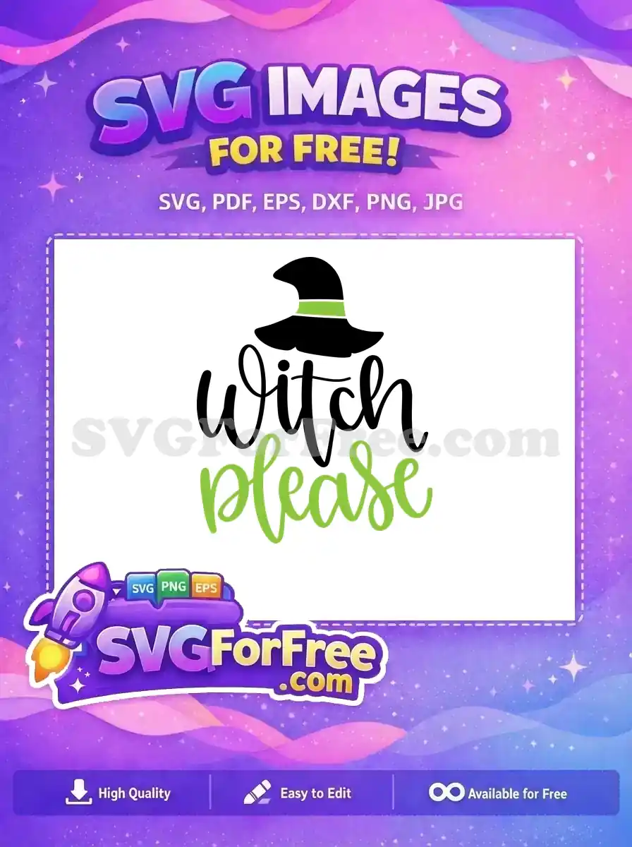 Free Black Witch Hat Free Green Lettering Halloween Free SVG