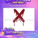 Free Dripping Cross Free Blood Stain Halloween Free SVG - Instant Download