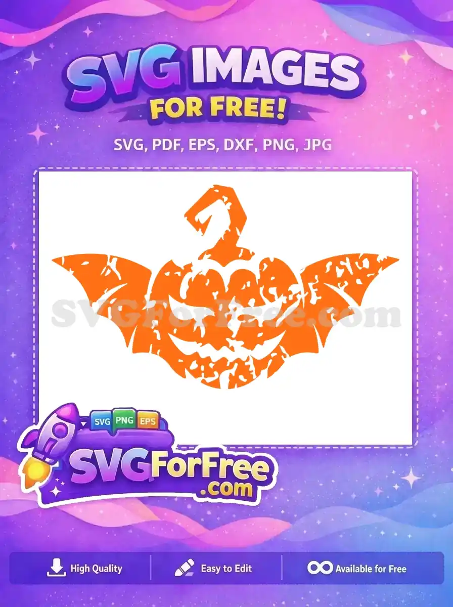 Free Orange Bat Wings Free Grunge Textured Halloween Free SVG