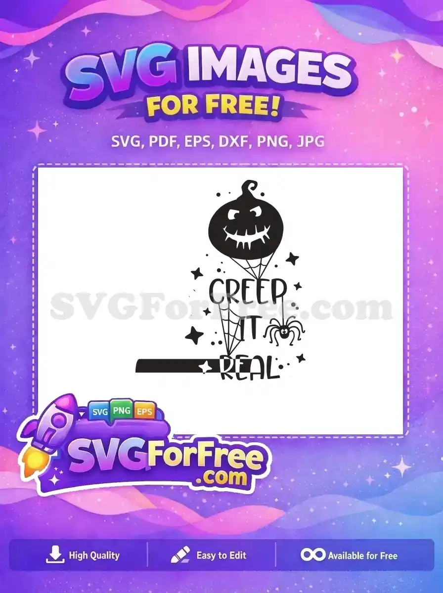 Free Spooky Pumpkin Free Spiderweb Creep It Real Free SVG