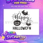 Free Spiderweb Pumpkin Free Bat Halloween Quotes Free SVG - Instant Download