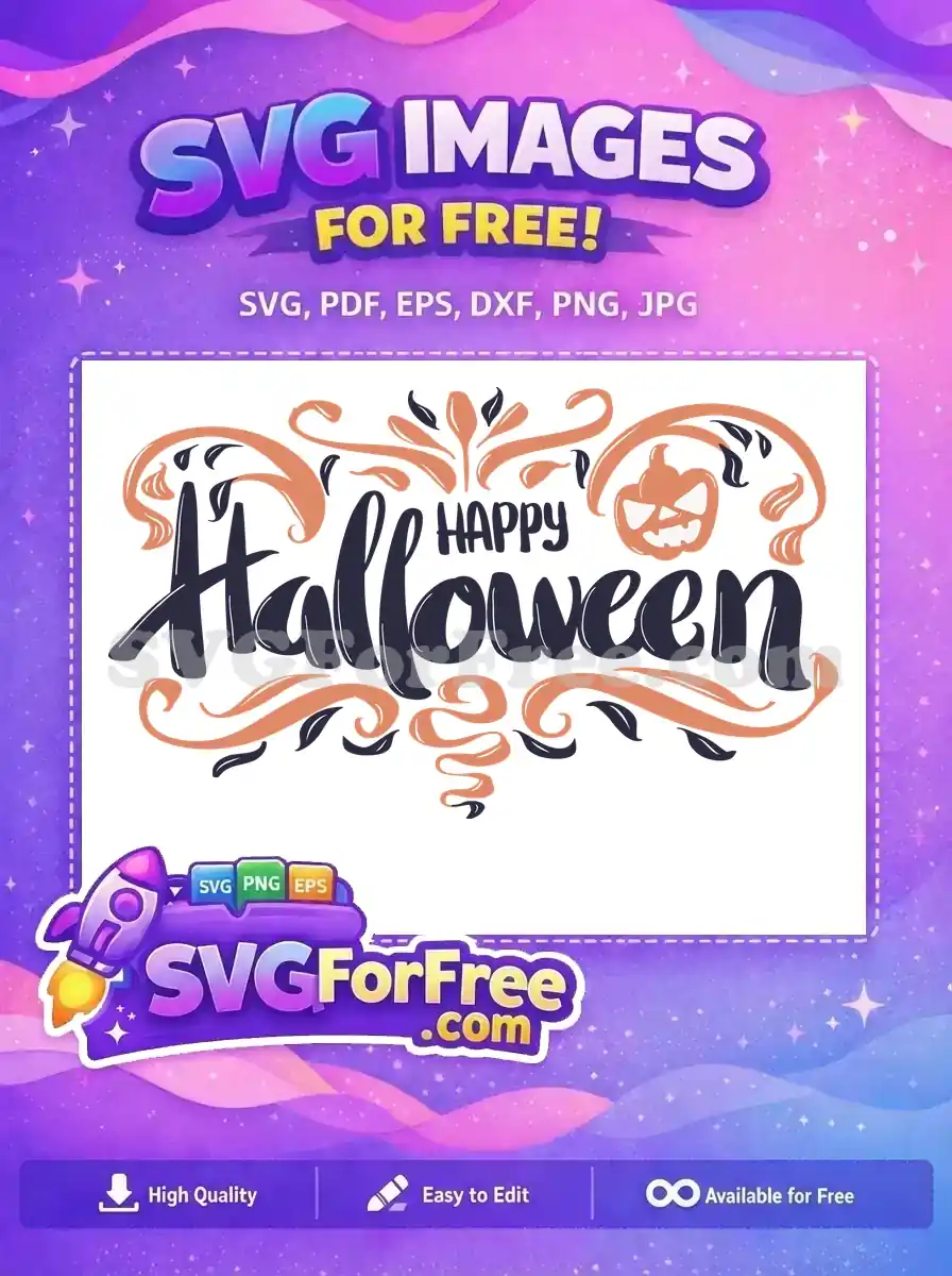 Free Pumpkin Decoration Free Swirling Design Halloween Quotes Free SVG