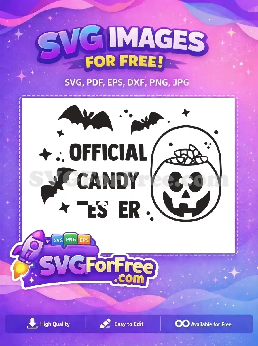 Free Bats Stars Free Official Candy Tester Halloween Free SVG