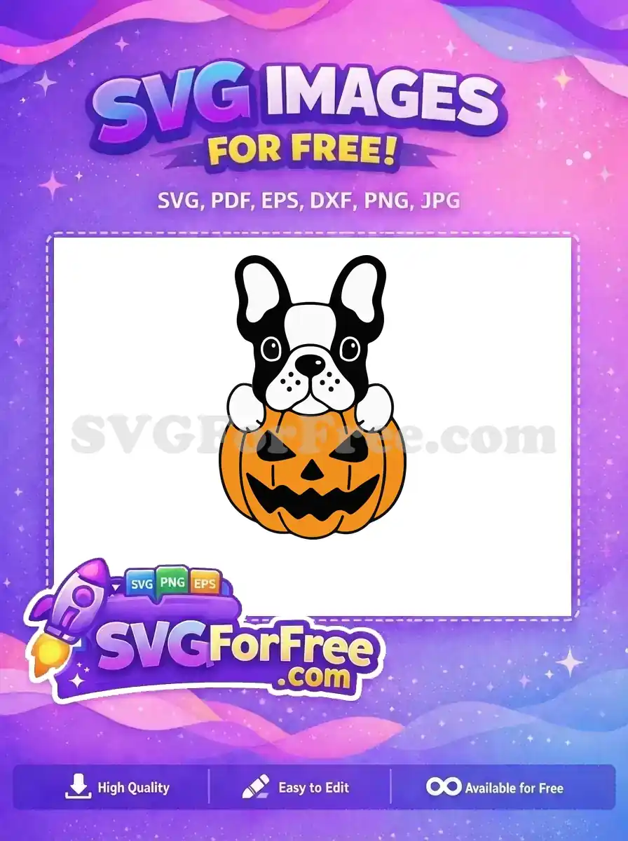 Free Boston Terrier Dog Free Jack O Lantern Halloween Free SVG