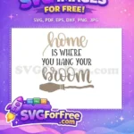 Free Home Lettering Free Broom Silhouette Halloween Free SVG - Instant Download