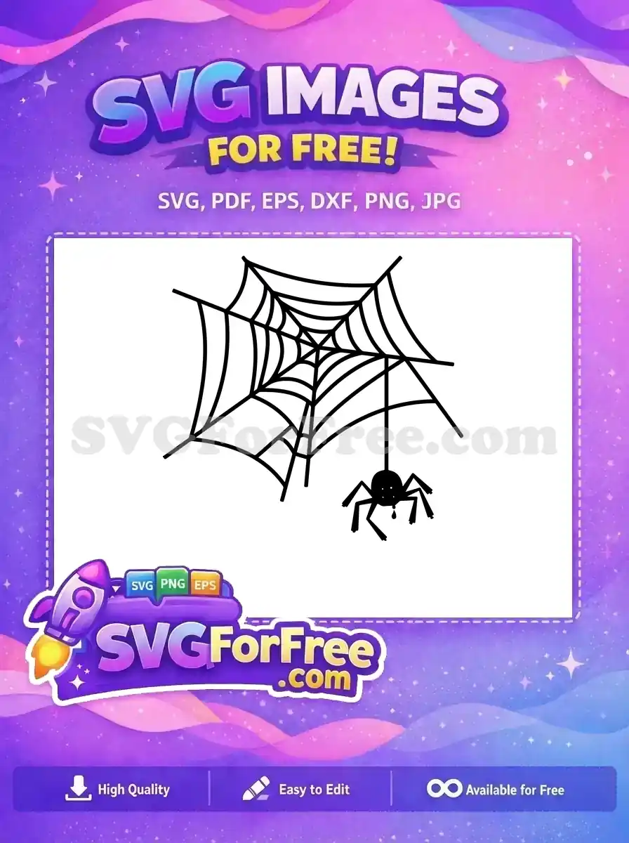 Free Detailed Web Free Dripping Spider Halloween Free SVG