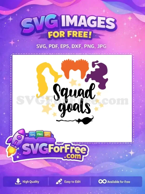 Free Sister Witches Free Squad Goals Halloween Free SVG