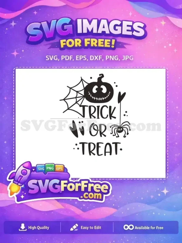Free Pumpkin Spiderweb Free Trick or Treat Halloween Free SVG