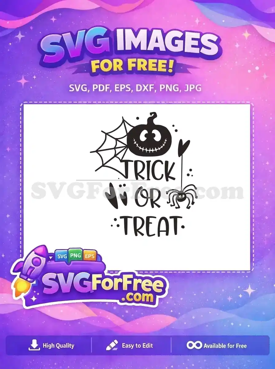 Free Pumpkin Spiderweb Free Trick or Treat Halloween Free SVG