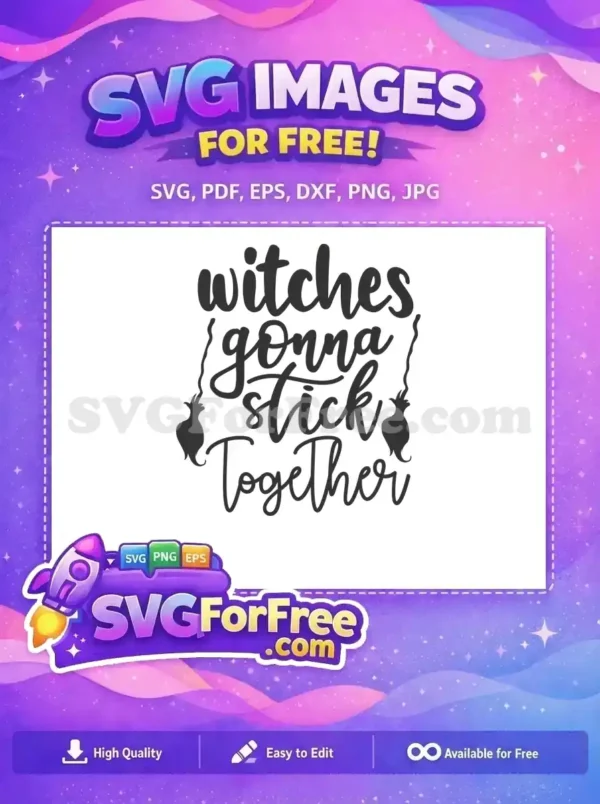 Free Witches Broomstick Free Halloween Quote Together Free SVG
