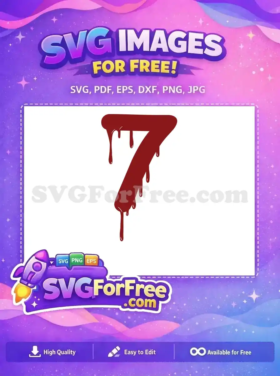 Free Dripping Blood Number Seven Free Halloween Quotes Free SVG