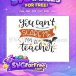 Free Spooky Bat Free Teacher Quote Halloween Free SVG - Instant Download