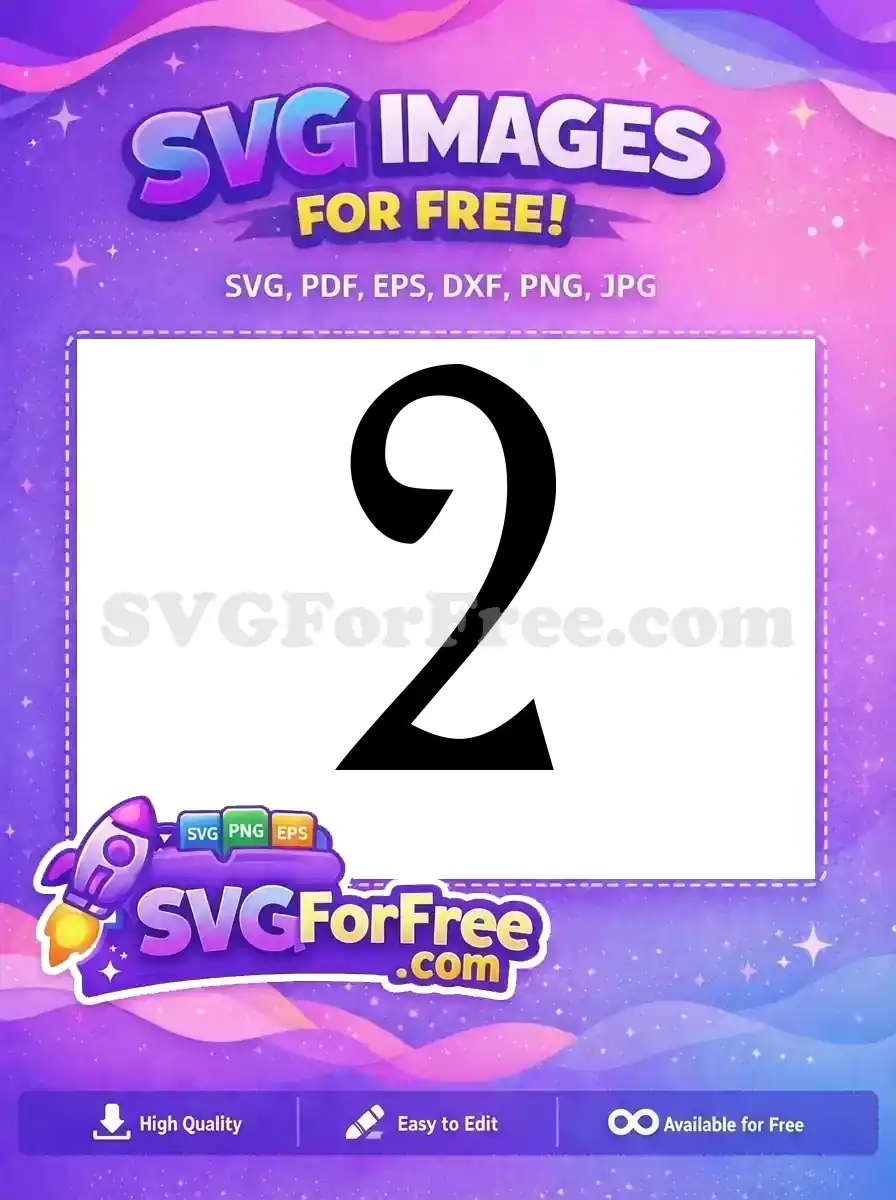 Free Number Two Free Black Bold Halloween Free SVG