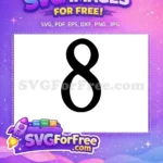 Free Eight Number Free Halloween Black Free SVG - Instant Download