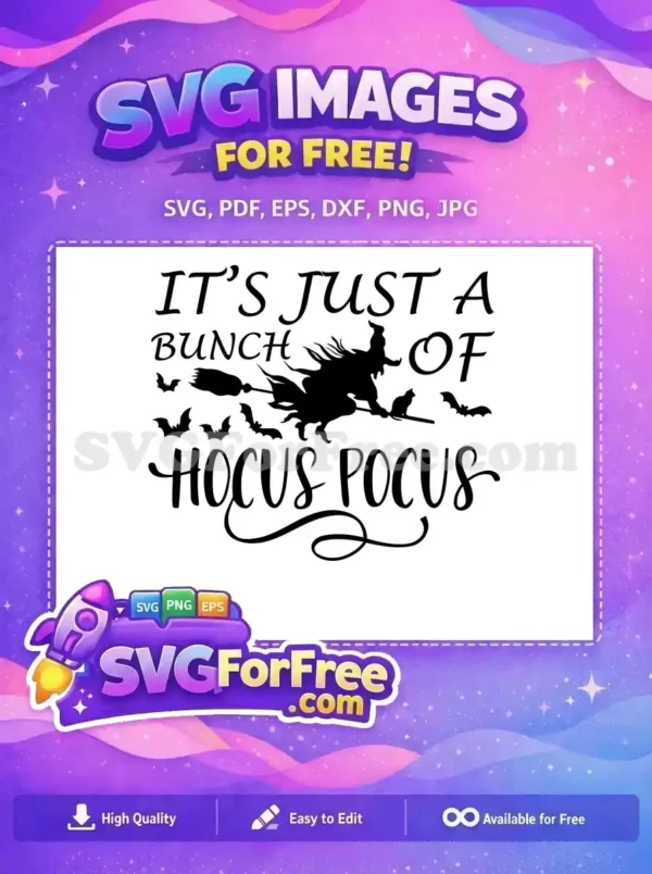 Free Witch Silhouette Free Bats Cat Hocus Pocus Free SVG