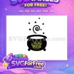 Free Black Cauldron Free Yellow Hocus Pocus Design Free SVG - Instant Download
