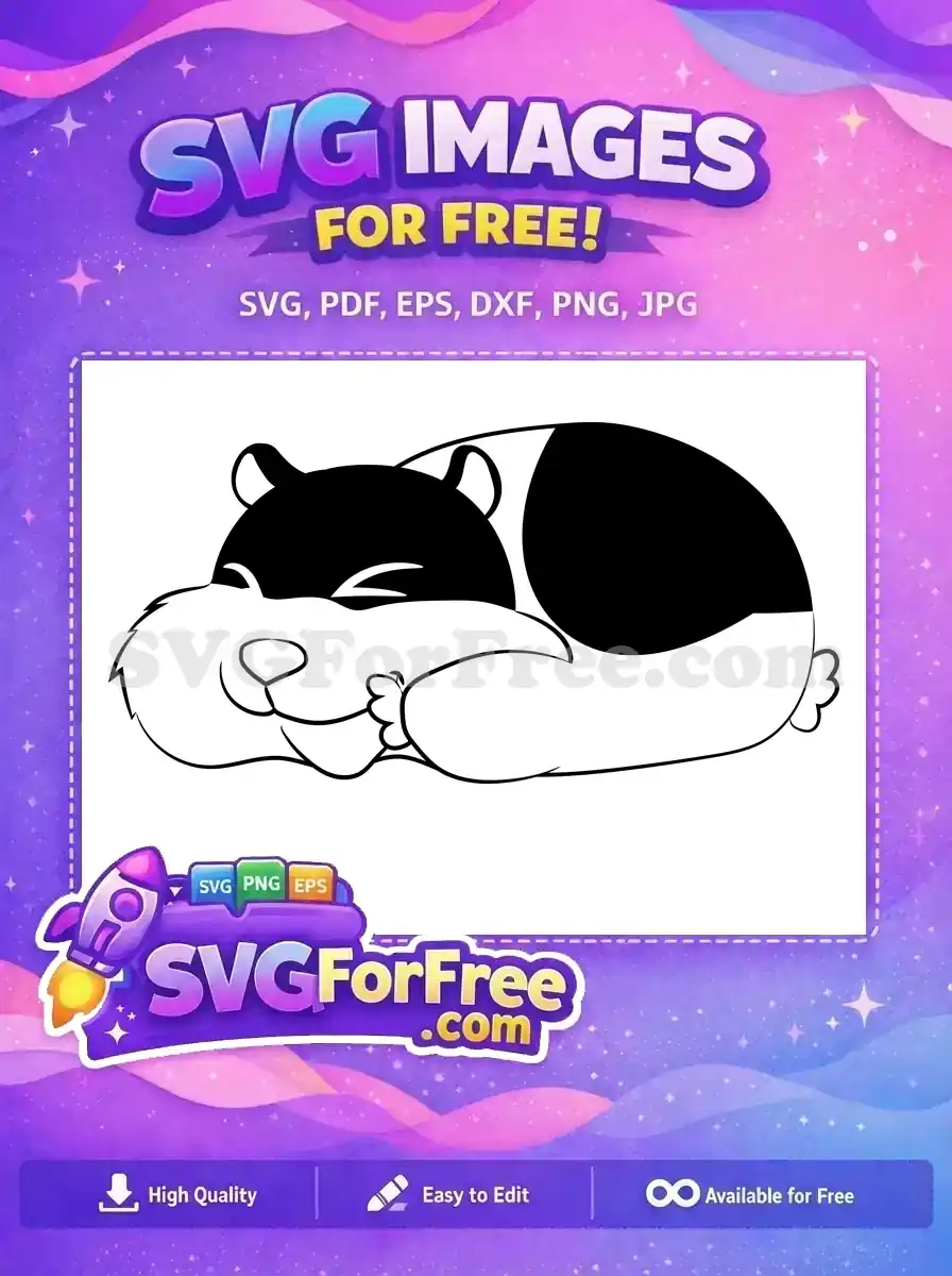Free Sleeping Face Free Black White Hamster Free SVG