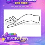 Free Hand Holding Flower Free Black Line Art Free SVG 1 - Instant Download