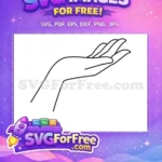 Free Hand Holding Free Flower Elegant Line Free SVG - Instant Download