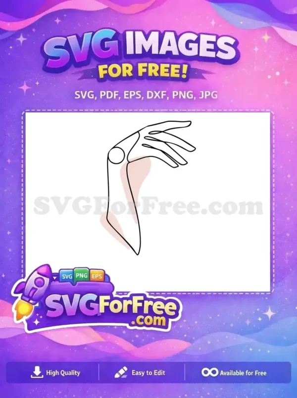 Free Hand Free Holding Flower Simple Free SVG