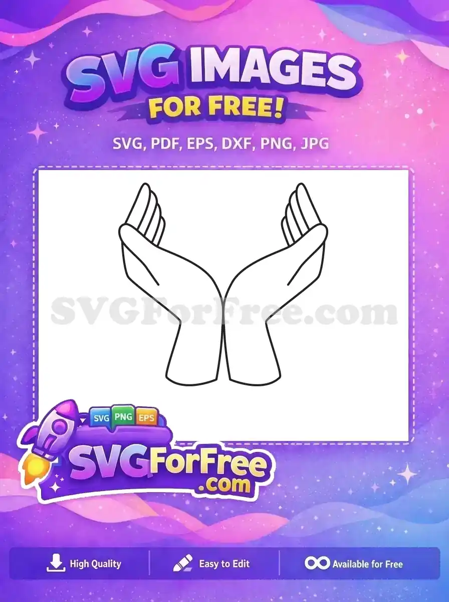 Free Two Hands Free Holding Flower Simple Free SVG