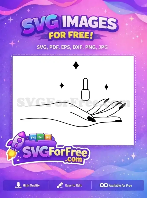 Free Hand Holding Nail Polish Free Stars Line Art Free SVG