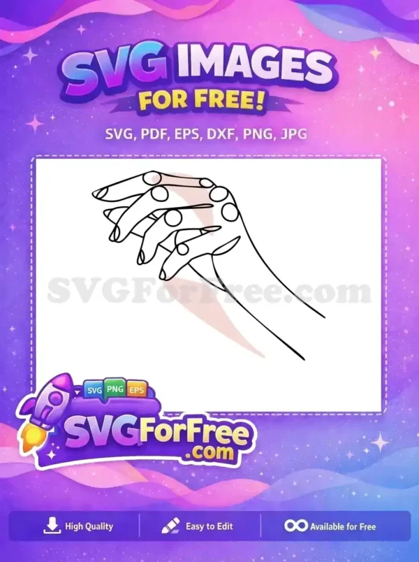 Free Hand Holding Flower Free Line Art Graphic Free SVG