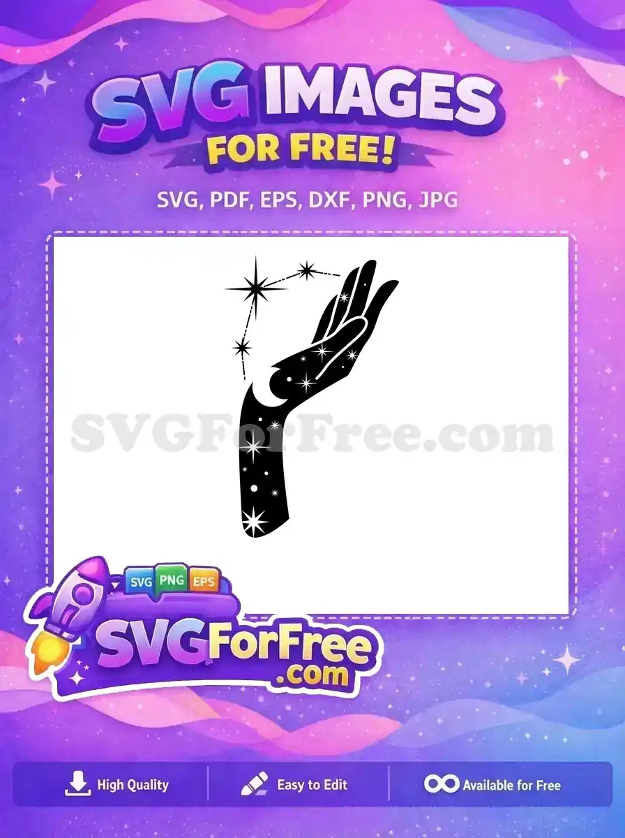 Free Hand Stars Holding Constellation Free Celestial Magic Free SVG