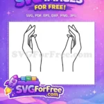 Free Aesthetic Hands Free Holding Flower Minimalist Free SVG - Instant Download