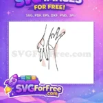 Free Elegant Hand Free Holding Flower Line Simple Free SVG - Instant Download